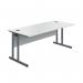 Serrion Twin Upright Desk 1800x800x730mm WhiteSilver KF800276 KF800276