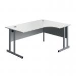 Serrion Twin Upright Right Hand Corner Desk 1600x1200x730mm WhiteSilver KF800278 KF800278