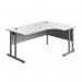 Serrion Twin Upright Right Hand Corner Desk 1600x1200x730mm WhiteSilver KF800278 KF800278