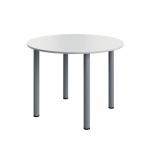 Serrion Pole Leg Round Meeting Table 1000x1000x730 WhiteSilver KF800279 KF800279