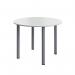 Serrion Pole Leg Round Meeting Table 1000x1000x730 WhiteSilver KF800279 KF800279