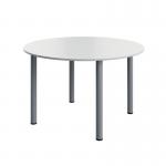 Serrion Pole Leg Round Meeting Table 1200x1200x730 WhiteSilver KF800280 KF800280