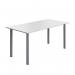 Serrion Pole Leg Rectangular Table 1600x800x730mm WhiteSilver KF800283 KF800283