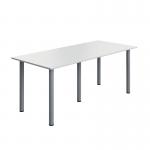 Serrion Pole Leg Rectangular Table 1800x800x730mm WhiteSilver KF800284 KF800284