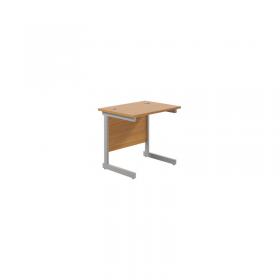 VOW Jemini Single Rectangular Desk 800x600x730mm Nova OakSilver KF800300 KF800300