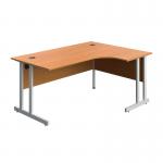 Serrion Twin Upright Right Hand Corner Desk 1600x1200x730mm BeechWhite KF800303 KF800303