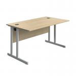 Serrion Twin Upright Desk 1400x800x730mm OakWhite KF800305 KF800305