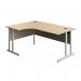 Serrion Twin Upright Left Hand Corner Desk 1600x1200x730mm OakWhite KF800308 KF800308