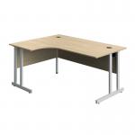 Serrion Twin Upright Left Hand Corner Desk 1600x1200x730mm OakWhite KF800308 KF800308