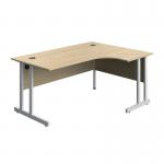 Serrion Twin Upright Right Hand Corner Desk 1600x1200x730mm OakWhite KF800309 KF800309