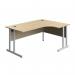 Serrion Twin Upright Right Hand Corner Desk 1600x1200x730mm OakWhite KF800309 KF800309