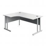 Serrion Twin Upright Left Hand Corner Desk 1600x1200x730mm WhiteWhite KF800314 KF800314