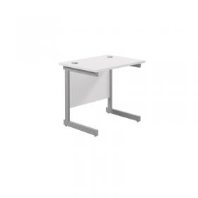 VOW Jemini Single Rectangular Desk 800x600x730mm WhiteSilver KF800316 KF800316