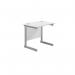 Jemini Single Rectangular Desk 800x600x730mm WhiteSilver KF800316 KF800316