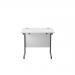 Jemini Single Rectangular Desk 800x600x730mm White/Silver KF800316 KF800316