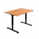 Serrion Single Motor SitStand Desk 1200x800x730-1220mm BeechBlack KF800317 KF800317