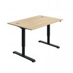 Serrion Single Motor SitStand Desk 1200x800x730-1220mm OakBlack KF800318 KF800318