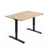 Serrion Single Motor SitStand Desk 1200x800x730-1220mm OakBlack KF800318 KF800318