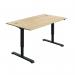 Serrion Single Motor SitStand Desk 1400x800x730-1220mm OakBlack KF800321 KF800321