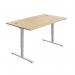 Serrion Single Motor SitStand Desk 1400x800x730-1220mm OakWhite KF800328 KF800328