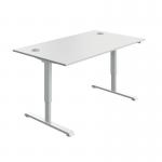 Serrion Single Motor SitStand Desk 1400x800x730-1220mm WhiteWhite KF800329 KF800329