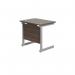 Jemini Single Rectangular Desk 800x600x730mm Dark Walnut/Silver KF800335 KF800335