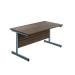 Jemini Single Rectangular Desk 800x600x730mm Dark Walnut/Silver KF800335