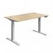 Serrion Dual Motor SitStand Desk 1400x800x630-1290mm OakWhite KF800338 KF800338