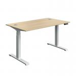 Serrion Dual Motor SitStand Desk 1400x800x630-1290mm OakWhite KF800338 KF800338