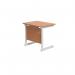 Jemini Single Rectangular Desk 800x600x730mm Beech/White KF800341 KF800341