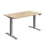 Serrion Dual Motor SitStand Desk 1400x800x630-1290mm OakSilver KF800342 KF800342