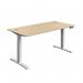 Serrion Dual Motor SitStand Desk 1600x800x630-1290mm OakWhite KF800345 KF800345