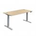 Serrion Dual Motor SitStand Desk 1600x800x630-1290mm OakSilver KF800348 KF800348