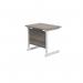 Jemini Single Rectangular Desk 800x600x730mm Grey OakWhite KF800357 KF800357