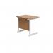 Jemini Single Rectangular Desk 800x600x730mm Nova Oak/White KF800363 KF800363