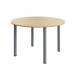 Serrion Pole Leg Round Meeting Table 1200x1200x730mm OakSilver KF800370 KF800370