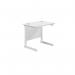 Jemini Single Rectangular Desk 800x600x730mm White/White KF800379 KF800379