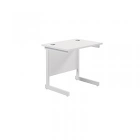 Jemini Single Rectangular Desk 800x600x730mm WhiteWhite KF800379 KF800379