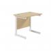 Jemini Single Rectangular Desk 800x600x730mm Maple/White KF800385 KF800385