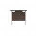 Jemini Single Rectangular Desk 800x600x730mm Dark Walnut/White KF800391 KF800391