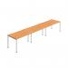 Jemini Three Person Bench Desk 1400x800mm BeechWhite (Set of 3) KF800401 KF800401