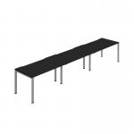 Jemini Three Person Bench Desk 1400x800mm BlackSilver (Set of 3) KF800403 KF800403