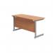 Jemini Single Rectangular Desk 1200x600x730mm Beech/Silver KF800406 KF800406