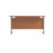 Jemini Single Rectangular Desk 1200x600x730mm Beech/Silver KF800406 KF800406