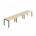 Jemini Three Person Bench Desk 1400x800mm Nova OakBlack (Set of 3) KF800409 KF800409