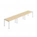 Jemini Three Person Bench Desk 1400x800mm Nova OakWhite (Set of 3) KF800411 KF800411