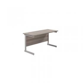 VOW Jemini Single Rectangular Desk 1200x600x730mm Grey OakSilver KF800412 KF800412