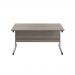Jemini Single Rectangular Desk 1200x600x730mm Grey Oak/Silver KF800412 KF800412
