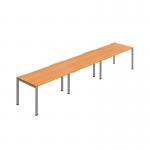 Jemini Three Person Bench Desk 1600x800mm BeechSilver (Set of 3) KF800417 KF800417