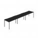 Jemini Three Person Bench Desk 1600x800mm BlackSilver (Set of 3) KF800420 KF800420